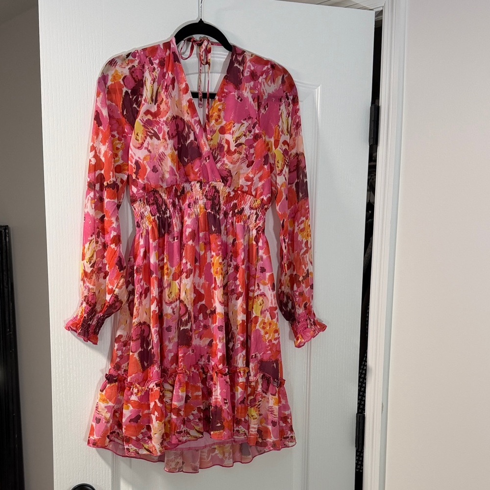 Vibrant Floral Long Sleeve Dress